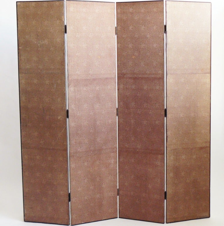 Four-panel Polychrome Wallpaper Folding Screen In Good Condition In New York, NY