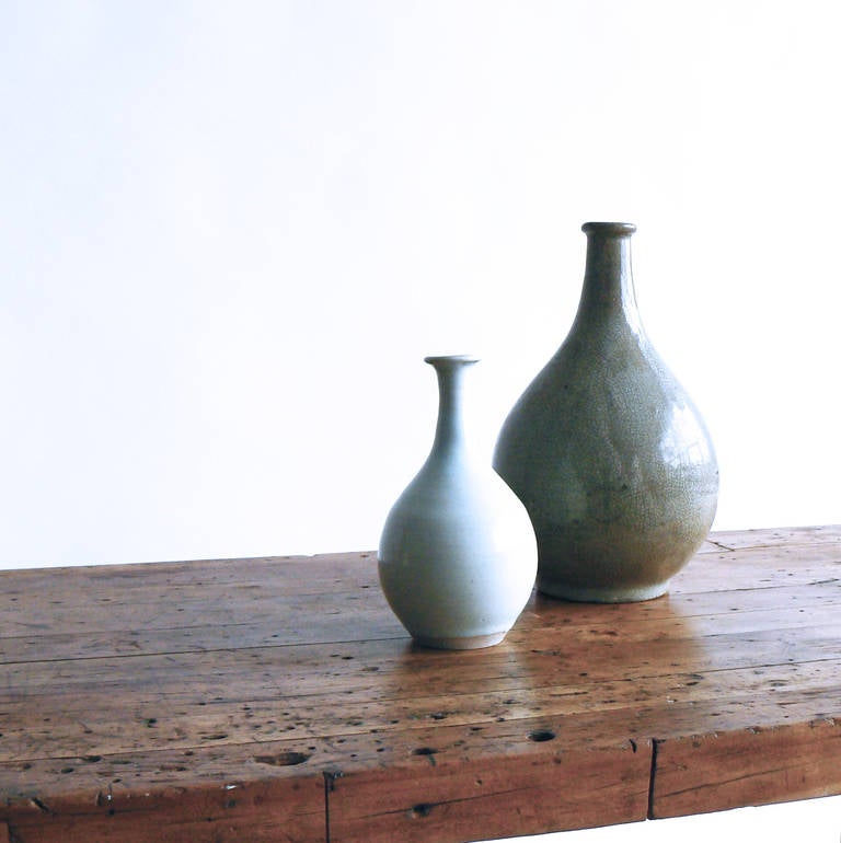 Two Korean Celadon Vases