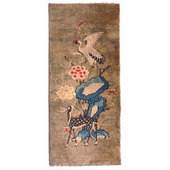 Antique Chinese Pictorial Baotou Carpet