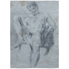 Double-Sided Academic Study of a Male Nude Drawing 2
