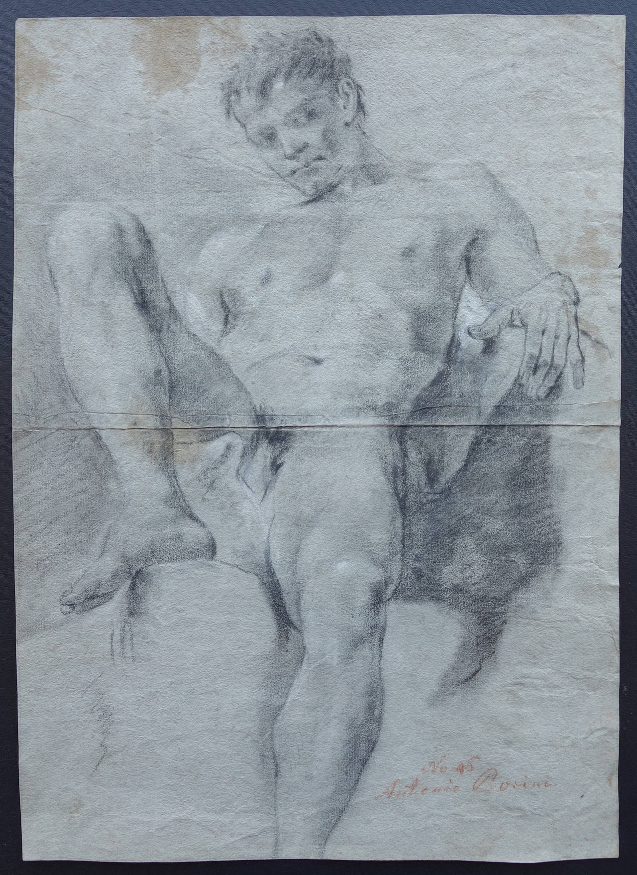 This double sided study by the Bolognese painter Giovanni Antonio Burrini exemplifies the stylistic legacy of studio practice of the Carracci and Pietro Faccini at the start of the 17th century. There is also an especially strong correlation to the