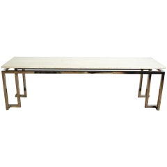 Architectural Floating Travertine Table