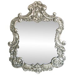 Large Italian Baroque Silver Repousse Mirror
