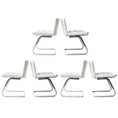 Set of Six Robert Haussmann Cantilevered Chairs for Stendig