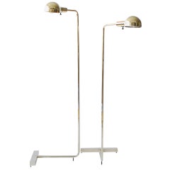 Pair of Cedric Hartman Polished Brass Adjustable Reading Lamps