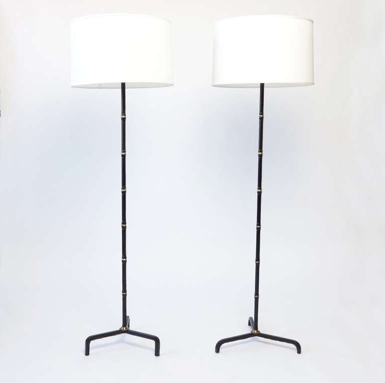 Pair of Standing Lamps by Jacques Adnet
