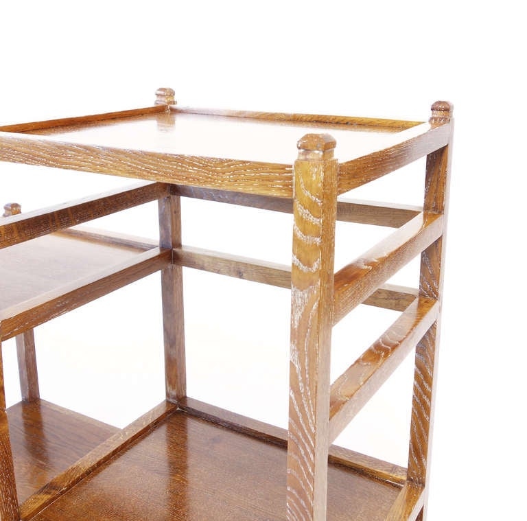 Francisque Chaleyssin Limed Oak Etagere In Excellent Condition In New York, NY