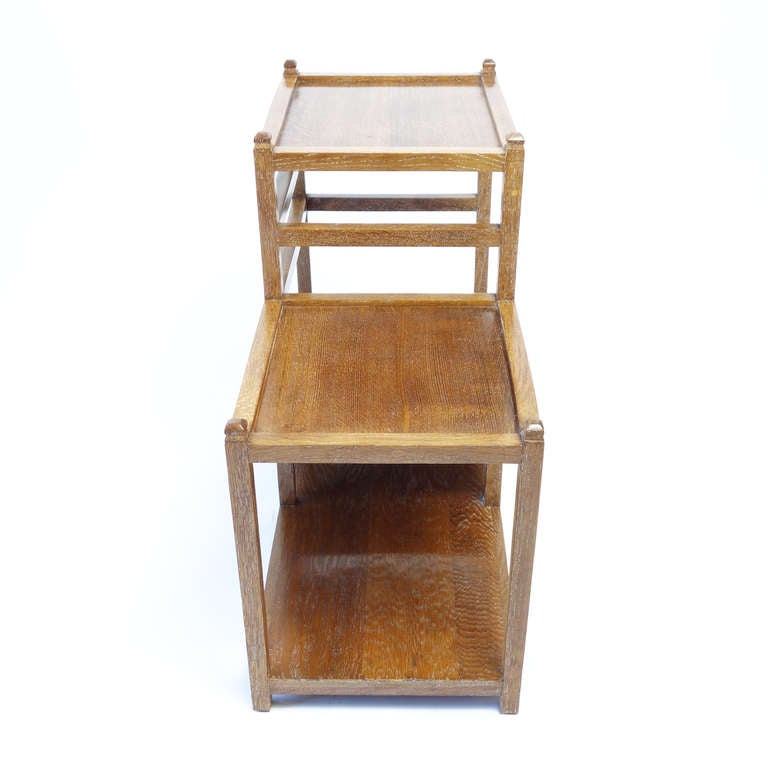 Mid-20th Century Francisque Chaleyssin Limed Oak Etagere