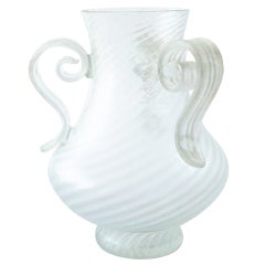 Large Hand Blown Scavo Glass Vase