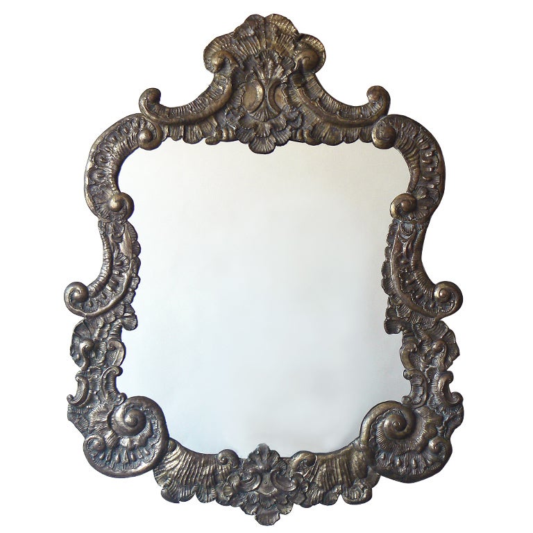 Large Italian Baroque Repousse Mirror