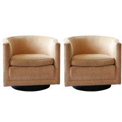 Pair of Swivel Chairs by Edward Wormley for Dunbar
