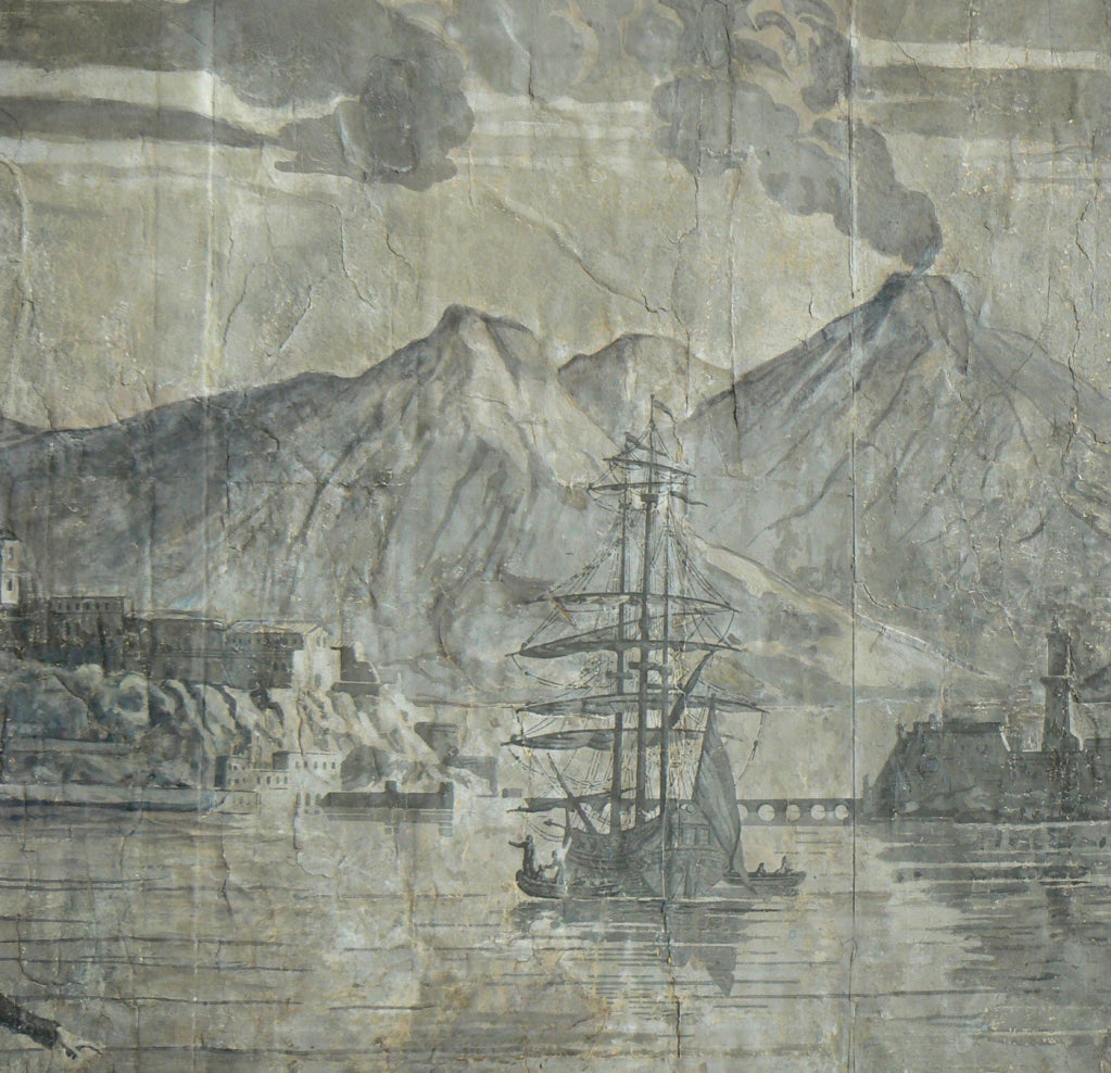 19th Century Wallpaper Panels of the Bay of Naples, from 'Les Vues d’Italie'