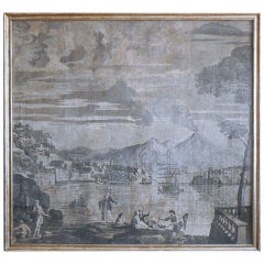 Antique Wallpaper Panels of the Bay of Naples, from 'Les Vues d’Italie'