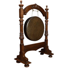 Antique Carved Victorian Oak Dinner Gong