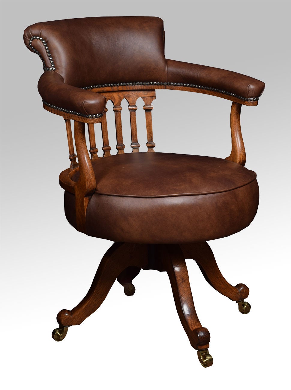 Victorian Mahogany Captains Office Desk Chair
