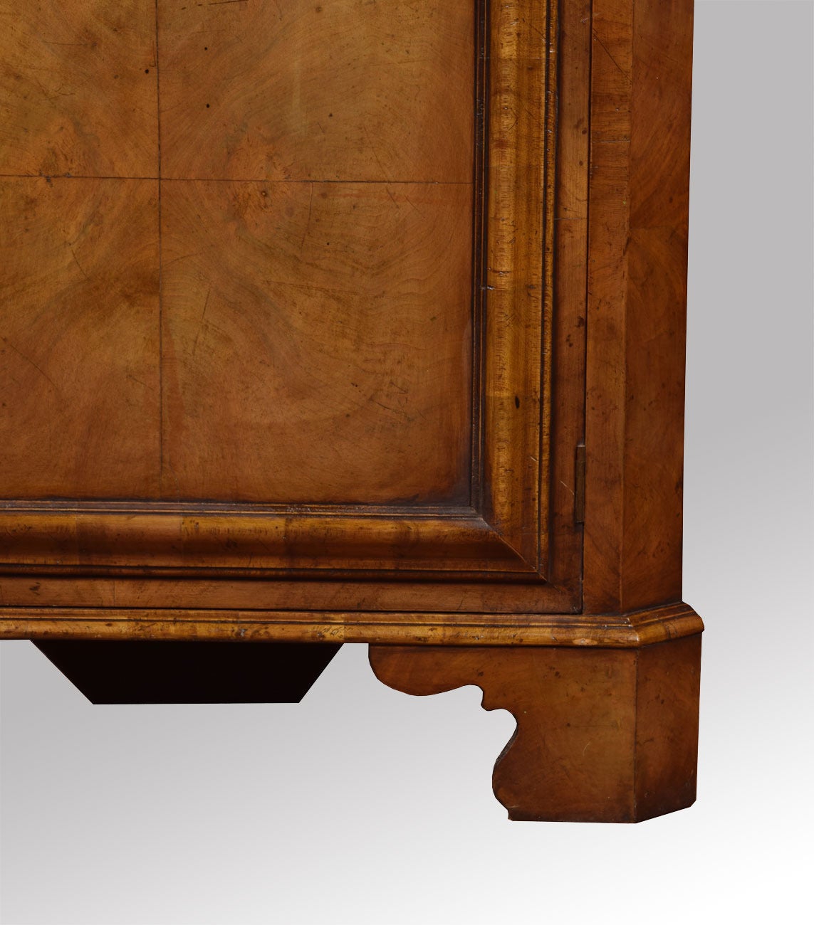 20th Century Early 18th Century Style Walnut Floor Standing Corner Cabinet