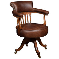 Victorian Mahogany Captains Office Desk Chair