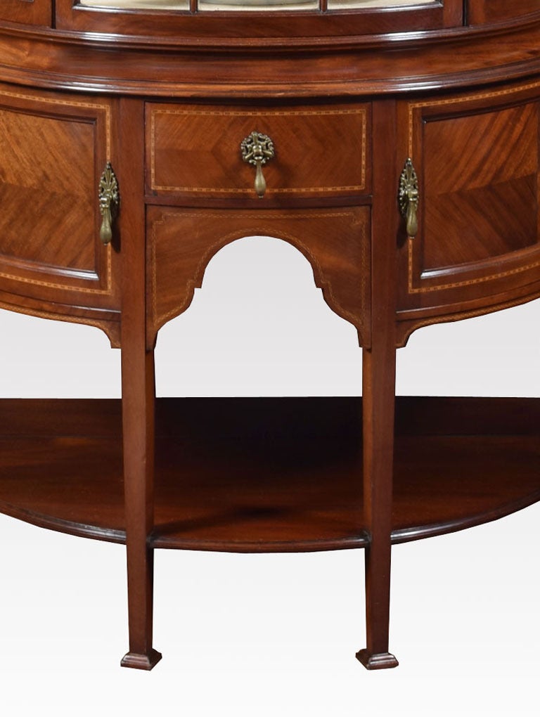 Mahogany Sheraton Revival Bowed Display Cabinet 1