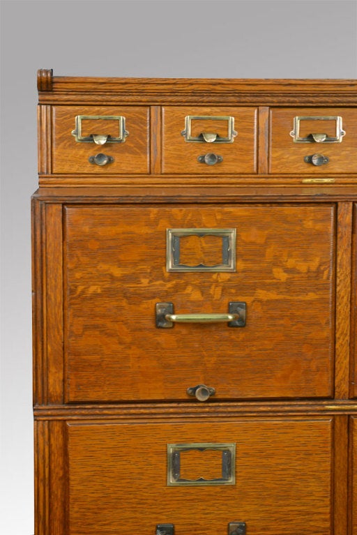 19th Century oak sectional filing cabinet