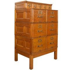 Antique oak sectional filing cabinet