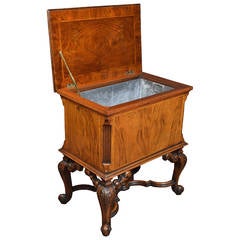 Queen Ann Revival Walnut Cellarette By Gill And Reigate