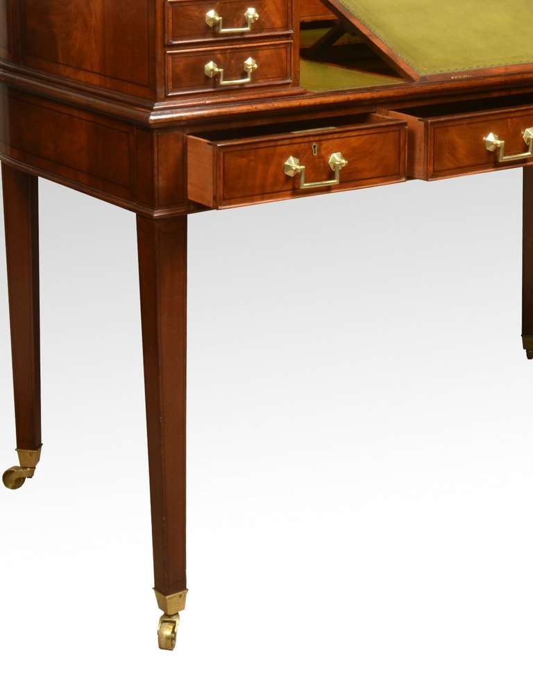 Mahogany Carlton House Desk In Excellent Condition In Cheshire, GB