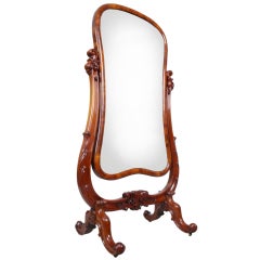 Antique Mahogany Cheval Mirror