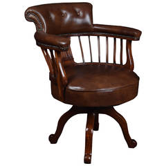 Victorian Mahogany Captains Office Desk Chair