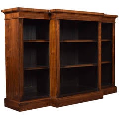 Antique Victorian Rosewood Dwarf Open Bookcase