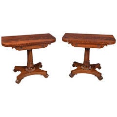 Pair of William IV Mahogany Card Tables