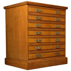 Edwardian Oak Plan Chest