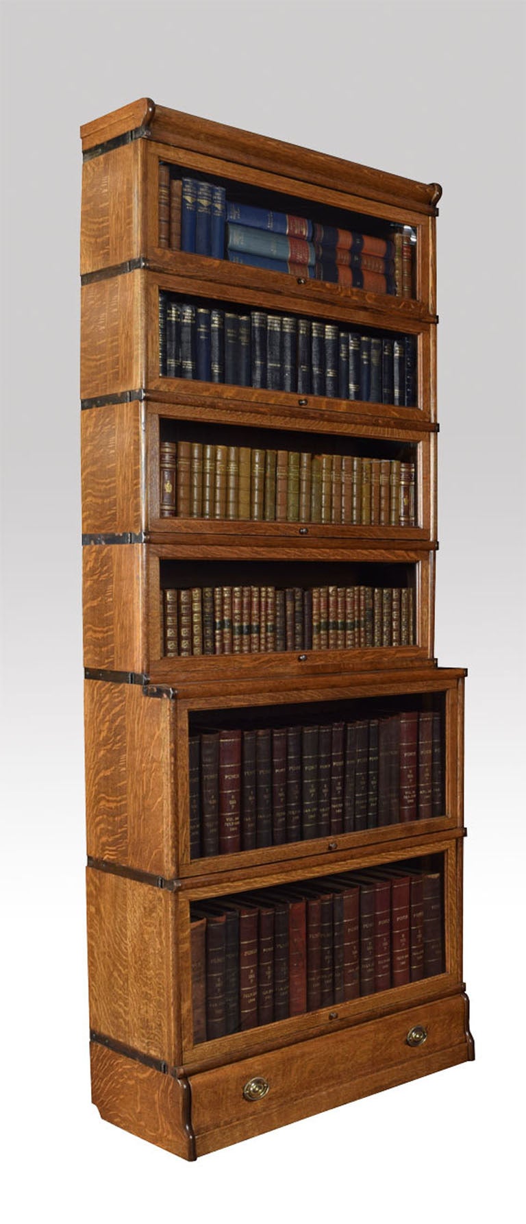 Pair of Oak Globe Wernicke, Six Section Bookcases