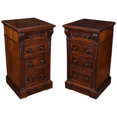 Antique Pair of mahogany bedside chests