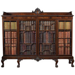 Mahogany Breakfront Glazed Bookcase