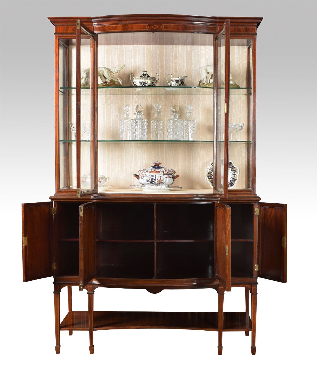 Edwardian Mahogany Inlaid Display Cabinet 1