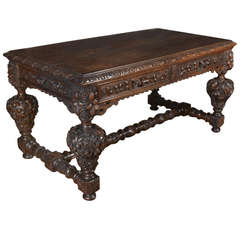 Victorian Oak Library or Centre Table