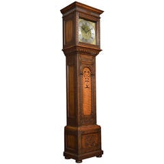 Vintage Carved Oak Longcase Musical Clock