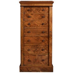 Victorian Walnut Wellington Chest Antique Victorian Walnut Wellington Chest