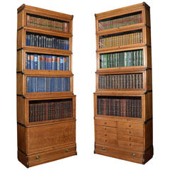 Two Oak Globe Wernicke Six-Section Bookcases