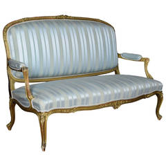 Louis XV Style Giltwood Upholstered Settee