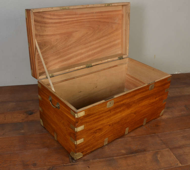 Large Chinese Export Brass-Bound Camphorwood Trunk In Excellent Condition In Cheshire, GB