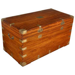 Large Chinese Export Brass-Bound Camphorwood Trunk