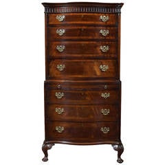 Mahogany Serpentine Front Chest on Chest