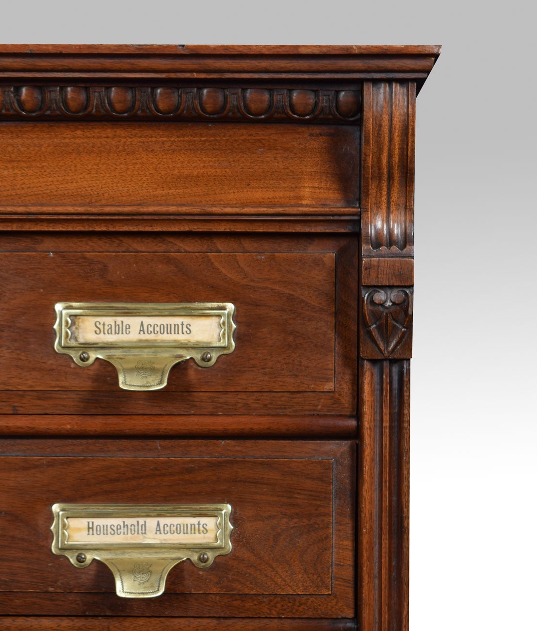Victorian Eight-Draw Walnut Shannon Filing Cabinet