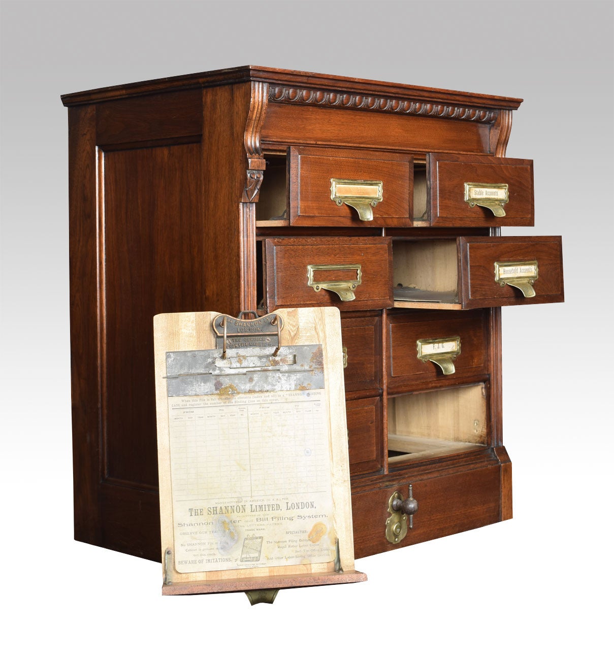Eight-Draw Walnut Shannon Filing Cabinet