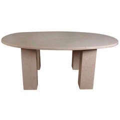 Large Marble Oval Dining Table 5