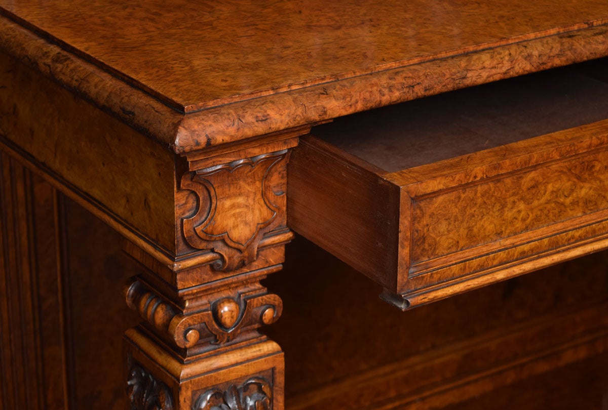 Victorian Renaissance Style Pollard Oak Serving Table or Buffet