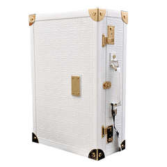 New GIANNI VERSACE COUTURE EMBROIDERED WHITE LEATHER SUITCASE