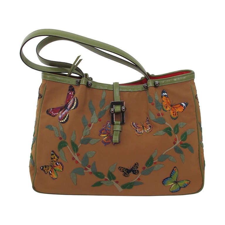 Renaud Pellegrino Paris butterfly appliqued handbag