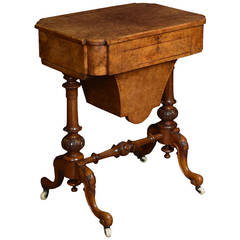 Victorian Walnut Work Table 12